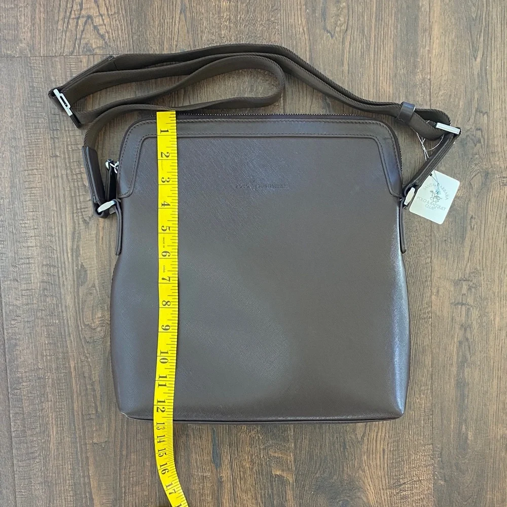 VTG $1476 NWT Santa Barbara Polo & Racquet Club Leather Messenger Bag